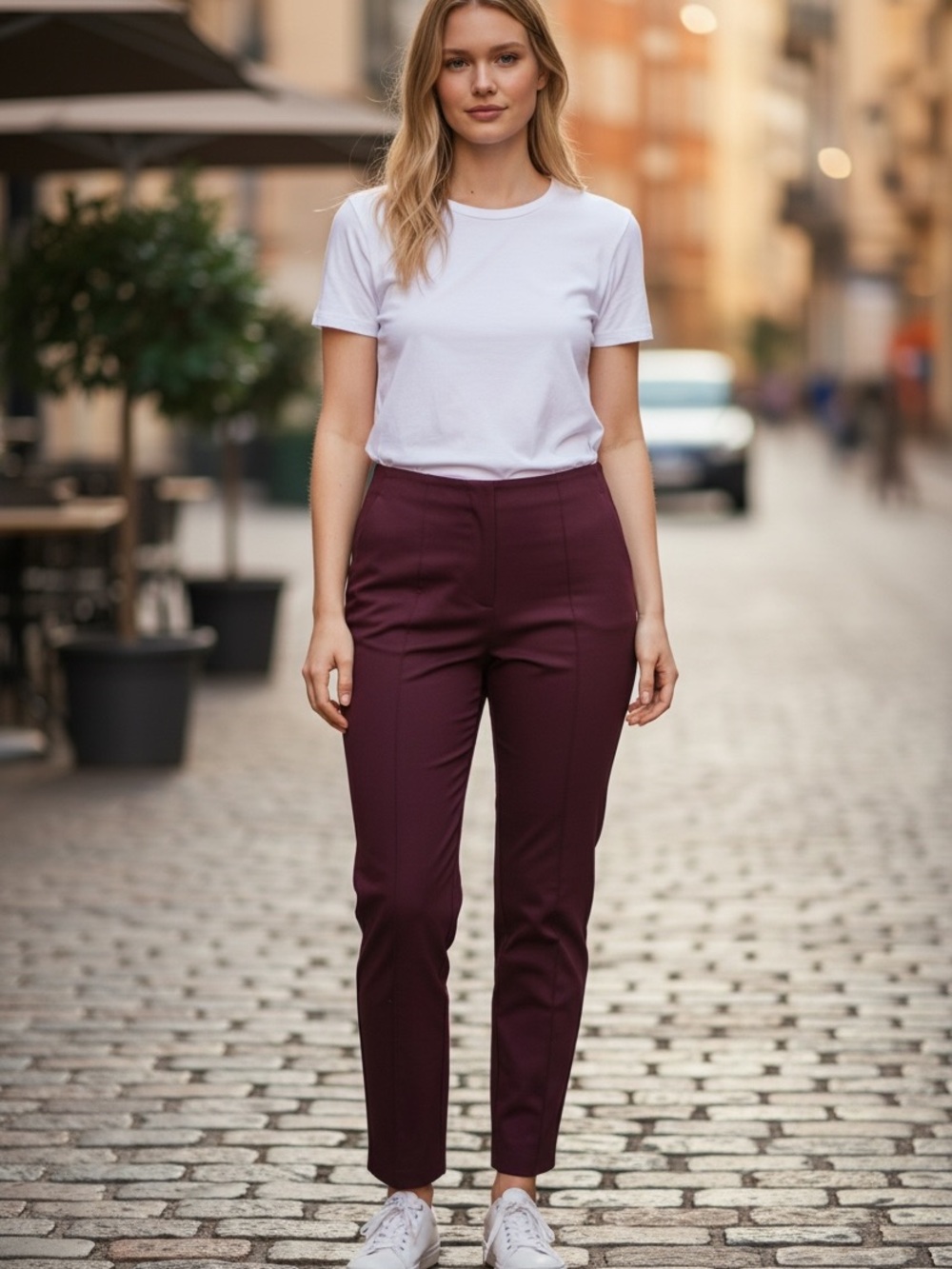 Ann Taylor Plum Ankle Crop Slim Pants